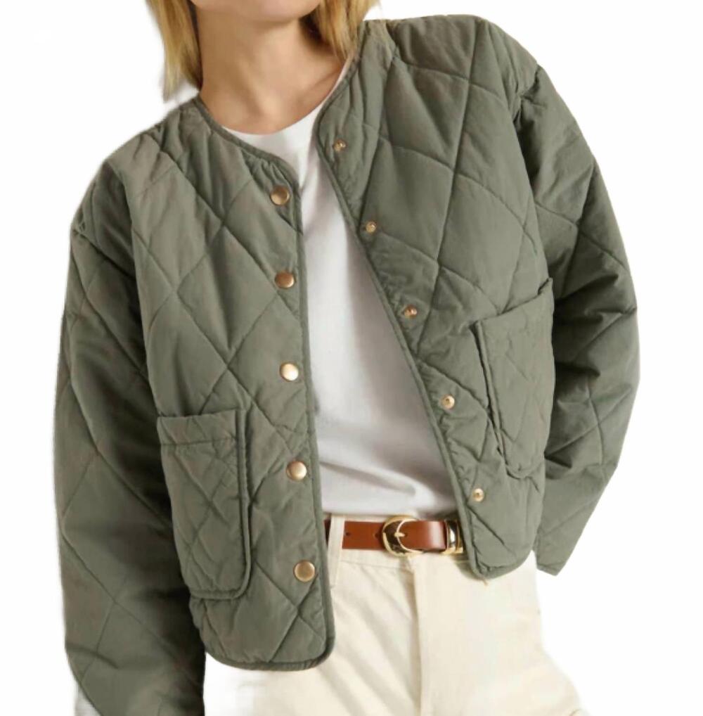 NEW NATION LTD aspen quilted jacket in castor grey